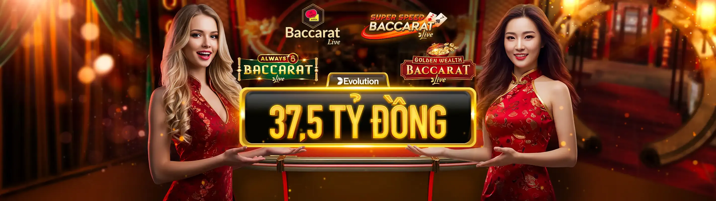 Bàn Baccarat tại llwin với các lá bài và chip cược
